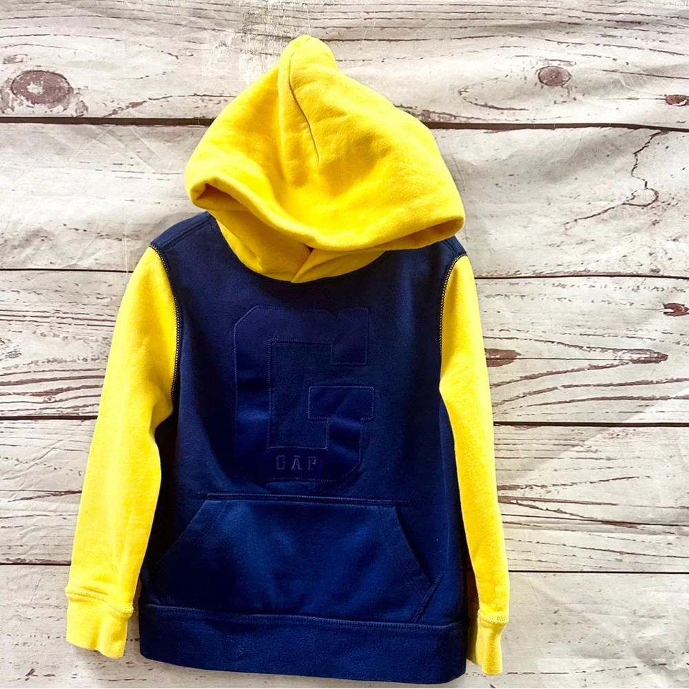 Gap Yellow & Blue Hoodie Size XS 4-5 Years